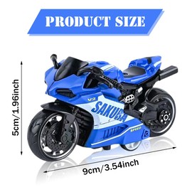 NyaSaa Pull Back Motorbike Toy Motorcycle Plastic Street Machine Friction Power Mini Motorbike Toy Motorbike Model Kids Toy Gift Set 3 Years + Blue