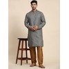 SKAVIJ Men's Brocade Silk Embroidered Kurta Pajama Set Thread Work