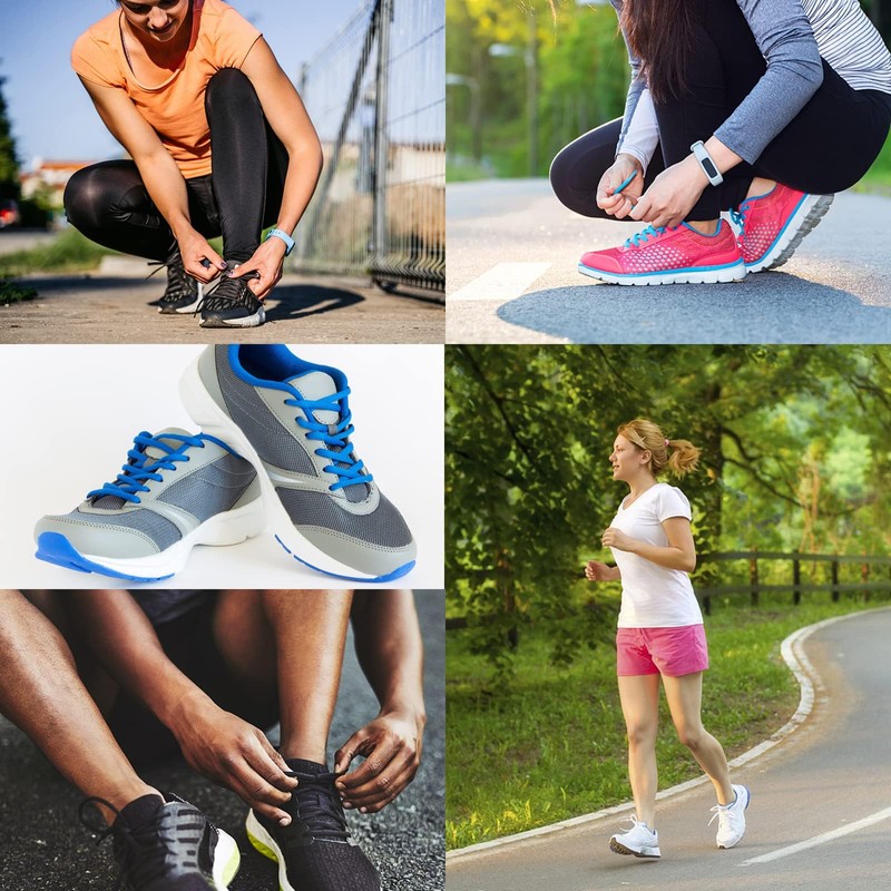 Puzeam 2 Pairs Oval Athletic Shoelaces 30 Colors 1/4" Half
