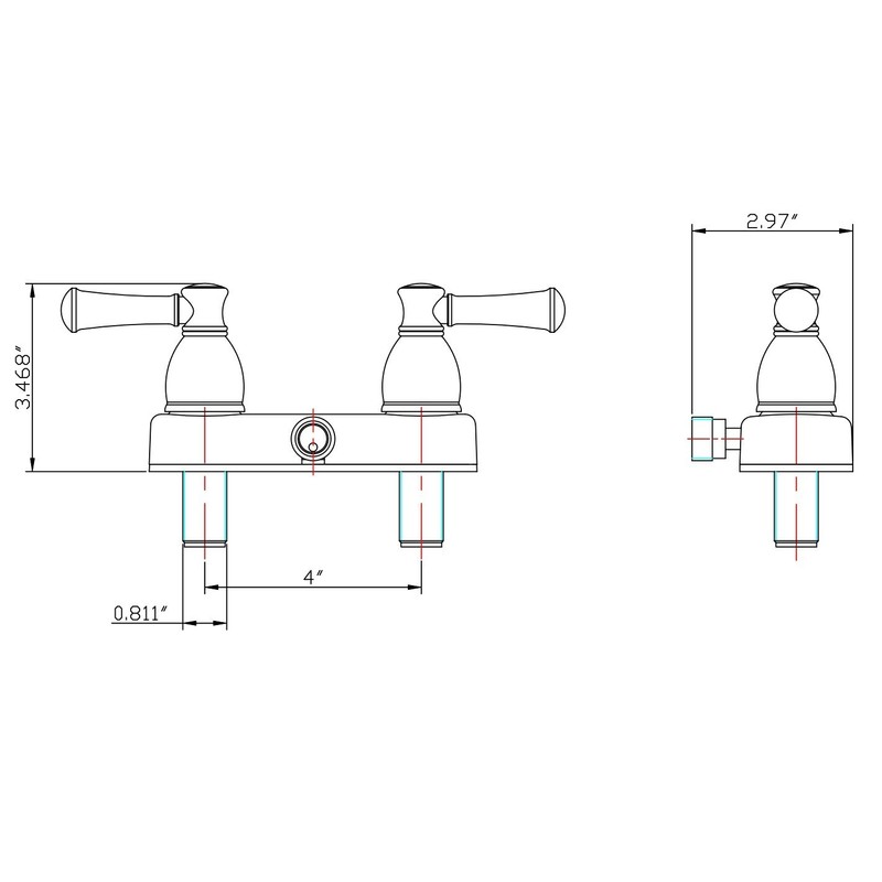 Dura Faucet DF-SA100L-CP RV Shower Faucet Valve Diverter with Hot/Cold