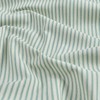 Vertical Ticking Stripe Cotton Duck Ivory Cerulean Aqua, Fabric by