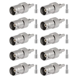 Vecys BNC Female Connector 50 Ohm BNC Female Crimp Connector for RG316 RG174 RF Coaxial Cable Pack of 10