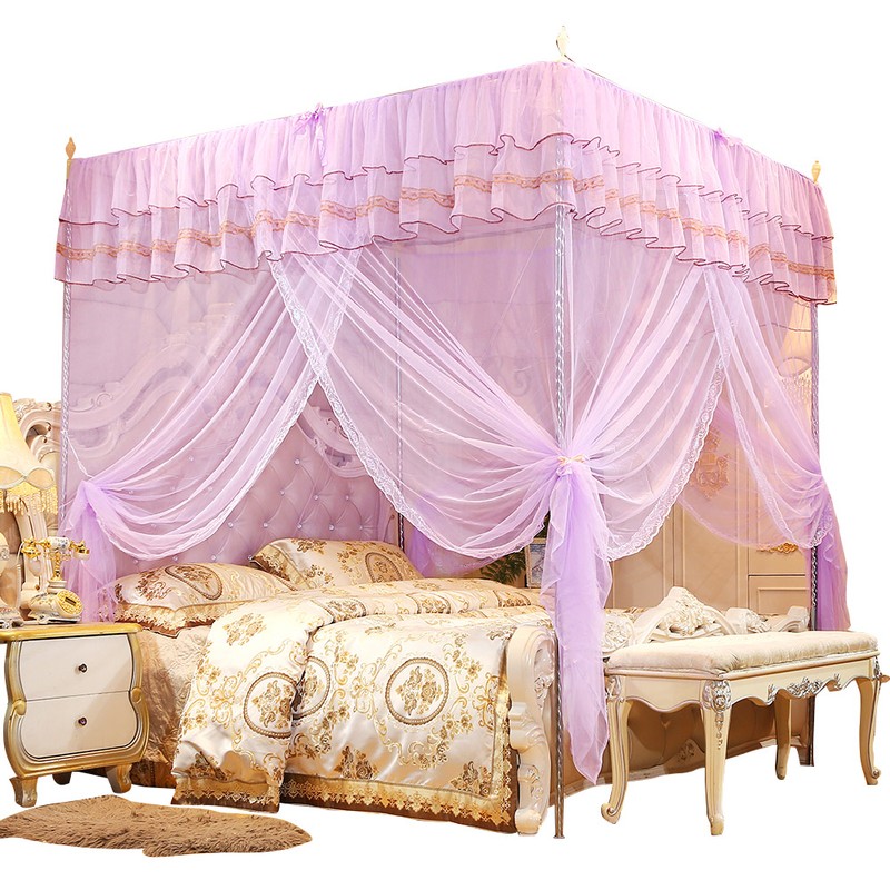 Luxury Princess Four Corner Post Bed Curtain Canopy Netting Mosquito