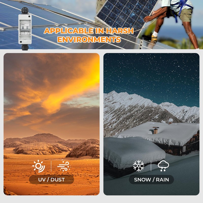 Pjerjzn Solar Panel Disconnect Switch 20A 550V Solar Shut Off
