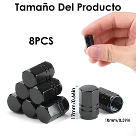 Owlbud 8 Piezas Tapones para Llantas Juego de Tapones Válvulas Llantas Universales Cubre Válvulas de Aluminio Ideal para Coche, Camioneta, Motocicleta, Bicicleta Color Gris