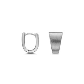 Vinani COB Women's Earrings 925 Silver Folding Hoop Earrings Matte Triangle Shape 925 Sterling Silver Earring Set for Women, Sterling Silver, plain
