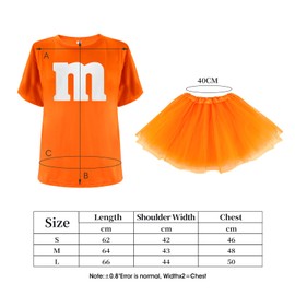 FONYFA - playera de disfraces de Halloween con letra M, falda tutú, playera de grupo de equipo, disfraces divertidos para Halloween, fiesta de Navidad, disfraz amarillo