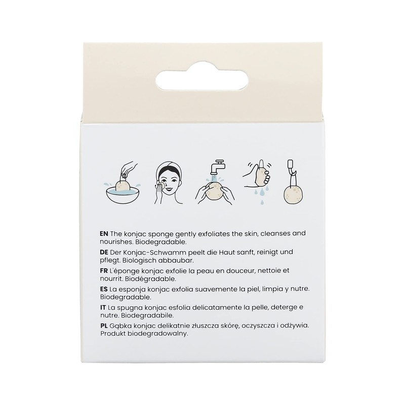 T4B Ilu Konjac Make-Up Sponge, Very Durable, Comfortable with Cord,