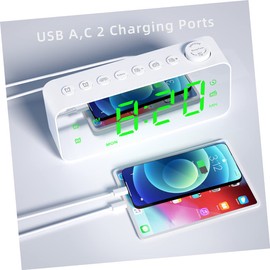 OSALADI Digital Alarm Clock Led Display Large Screen Radio Alarm for Bedroom Modern Led Decorative Clock