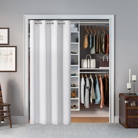 AOSKY Door Curtains for Doorway Privacy, White Grommet Closet Curtains for Bedroom, Door Window Curtain, Light Blocking Thermal Insulation Drapes for Living Room Set of 1 Panels, 25" W x 68" L