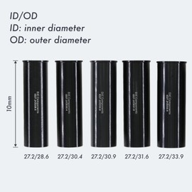 DJC Bike seatpost shim adapter 100mm 60mm 22.2 25.4 27.2 28.6 30 30.4 30.9 31.6 33.9 34.9 mm Aluminum MTB seat Post tube adapter,long 10cm 27.2-30.9
