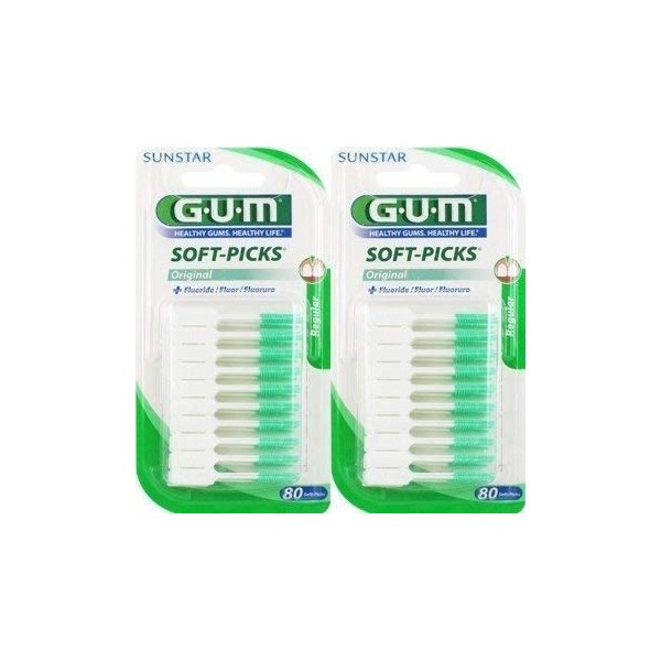 GUM Soft Picks Regular 80 Pieces Set of 2