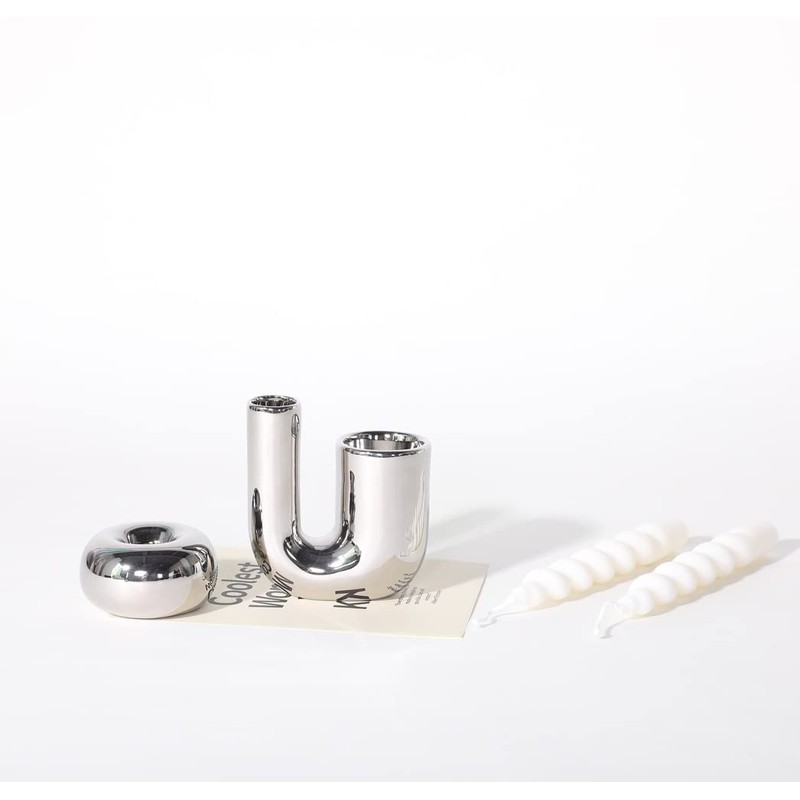 ITrixgan Silver Candlestick Holders, Decorative Taper Candle Holder Set Decor