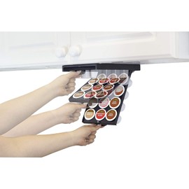 PERFECT POD EZ-Shelf Under Shelf Storage for K Cups, Space-Saving Under Counter Cabinet Coffee Pod Holder, 10.5" x 7.25" x 2", Holds 12 Cups