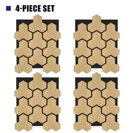 4 PCS Sound Absorbing Panels, Wood Soundproof Wall Panels, Decorative Art Paneles, Suitable for Home and Office, Recording Studio, Ceiling, Wall, 31.4"X24.6"X0.86"