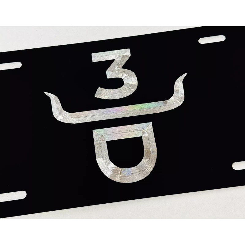 Diamond Etched Products Custom Cattle Ranch Brand Car Tag Diamond