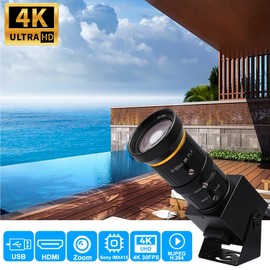 SVPRO HDMI Camera 4K USB Camera HD Streaming Webcam with 5-50mm Telephoto Zoom Manual Lens Industrial Camera CS Mount 10X Optical Zoom Camera for PC Computer,Laptop,Monitor,TV