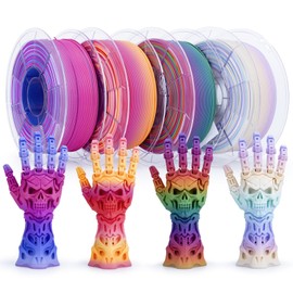 ZIRO Matte Fast Color Change PLA 4 Pack, 1.75mm Color Gradient Filament Bundle, No-Shine Rainbow PLA Filaments, Fit Most 3D Printers and Pen, 2.2lbs X 4 Spool