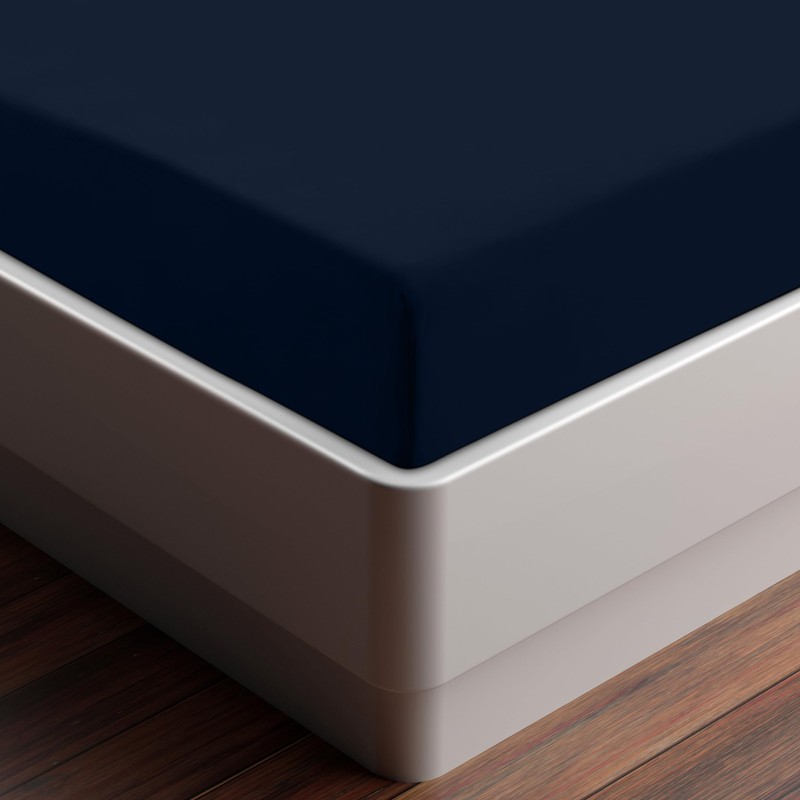 Utopia Bedding Fitted Sheet Single (2 Pack), Navy - Deep