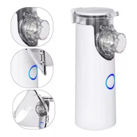 Nmesh Nebulizador portátil, inhalador USB y batería para adultos y niños, color blanco y gris 110,220