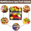 Briwooody 2 Tier Fruit Basket for Kitchen Counter Organizer with