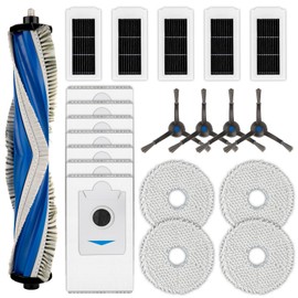 (21 Pack) X5 Omni Replacement Parts Compatible with ECOVACS DEEBOT X5 Omni/ X5 Pro Omni Robot Vacuum Cleaner, 1 Roller Brush, 4 Side Brushes, 7 Dust Bags, 5 HEPA Filters, 4 Mop Pads, Accessories Kit