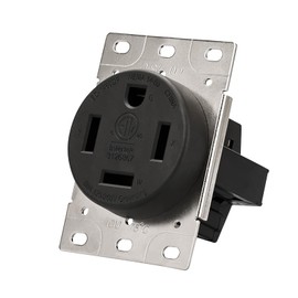 PLUGTUL NEMA 14-60R Flush Mounting Receptacle, 60Amp Receptacle Outlet, Straight Blade, Industrial Grade, 60 Amp, 125/250 Volt, ETL Listed