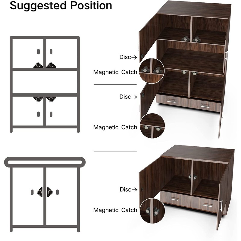 sunivaca 8 Pack Magnetic Door Catch, Rare Earth Cabinet Magnets