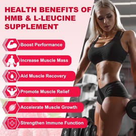 GlaGmrry HMB and Leucine Gummies, 3500mg HMB & Leucine Amino Acid for Muscle Growth, Muscle Relief, HMB Supplements for Men & Women, Vegan, Non-GMO, Raspberry Flavor, 60 Count