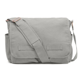 Sweetbriar Classic Vintage Messenger Bag - Original Heavyweight Cotton Canvas Shoulder Bag with Upgraded Features