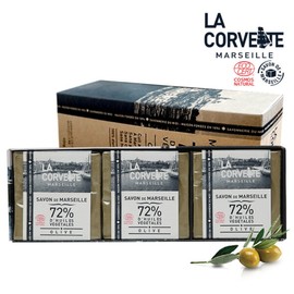 Lacovet Marseille natural olive soap 200g set of 3 / 라코벳마르세유 자연유래 올리브 비누 200g 3개세트