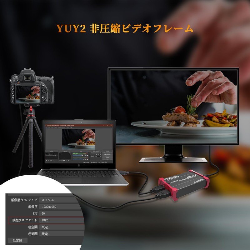 Basicolor Capture Board Switch Compatible, 1080P 60FPS Video Capture, 4K