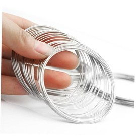 Gatuida 2pcs Loop Silver Plated Beading Wire for Memory Bracelet Making for DIY Jewelry Projects and Charm Bracelets Wire Loops