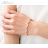 ALOHAMONI Women's Cubic Zirconia Twist Bracelet, Bangle, Curved, Twisted Design,