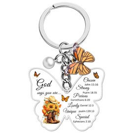 WEHBVF Baptism Gifts for Women Teen Girls Christian Keychains Women Cute Religious Gifts for Woman God Says You Are Gifts for Womens Bible Verses Keychain Spiritual Gift Birthday Anniversary Easter