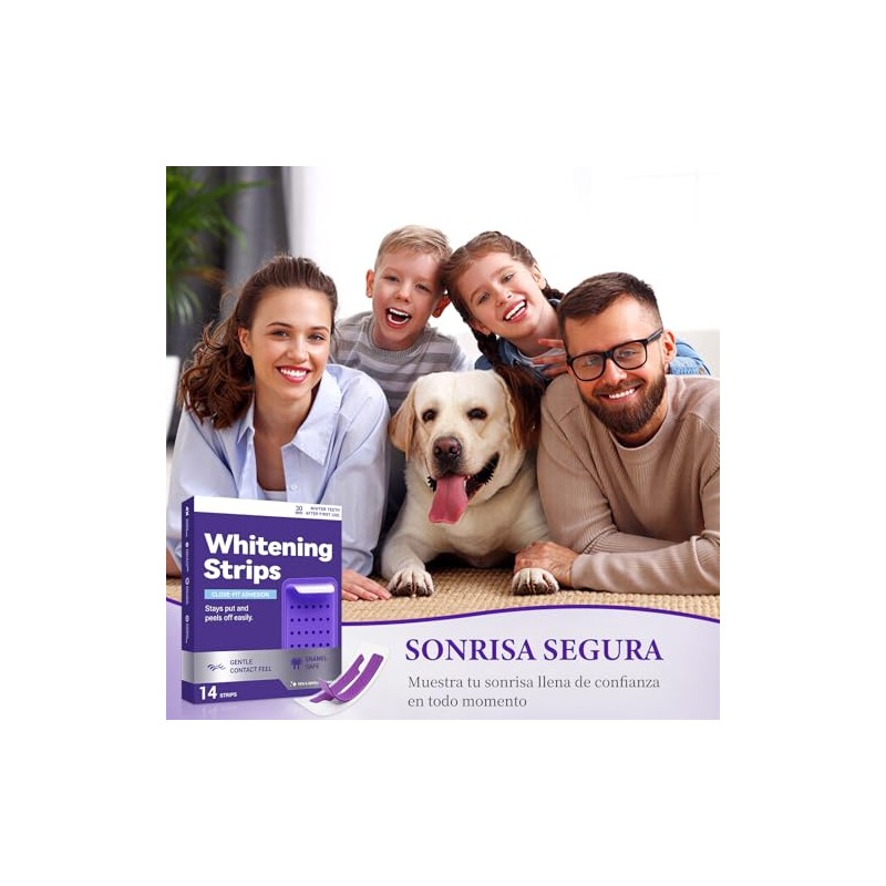 Tiras Blanqueadoras de Dientes, Whitening Strips, Bandas Dentales Blanqueadoras, Blanqueador