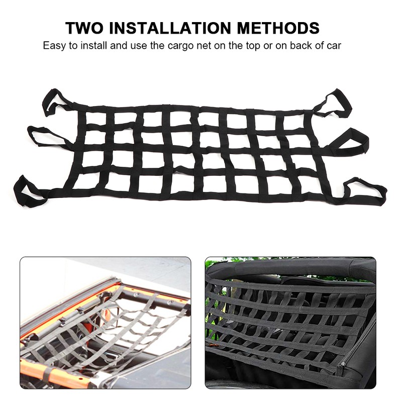 Multifunction Car Roof Net Soft Hammock Tailgate Cargos Mesh Fits