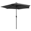 Anthracite Garden Parasol 106.3 In With Led Lights Aluminum Pole