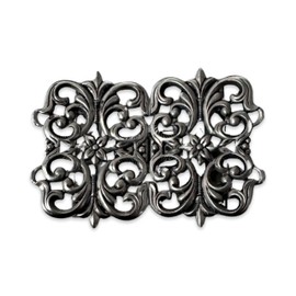 Attractive, antique silver, medium-sized traditional costume, dirndl, apron clasp, 50 mm x 37 mm, made in Germany