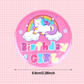 Happy Birthday Pin, Cartoon Birthday Lapel Badge Pins Cartoon Brooch Buttons Costume Accessory for Bday Party