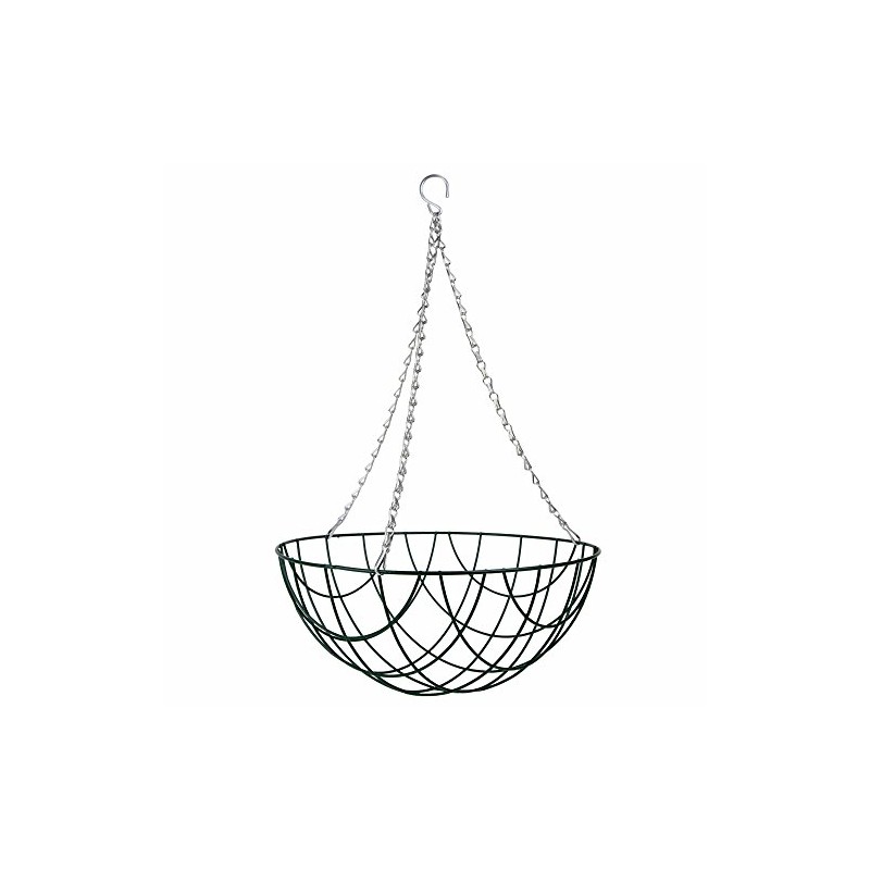 Gardens2you 2 x Traditional 14-inch Green Metal Hanging Baskets
