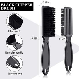 12 piezas de cepillo para polvo de limpieza para cuchillas de peluquería, cepillo para polvo de limpieza de cuchillas de peluquería, cepillo para polvo de nailon (negro)