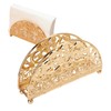 Napkin Holder Electroplating Hollow Iron Pattern Desktop Vertical Gold Metal