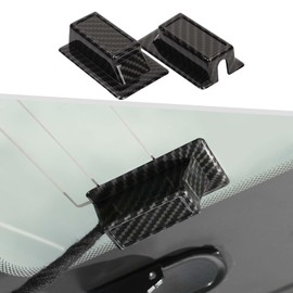 Jimen Compatible with Ford Bronco / Bronco Sport 2021-2024, 1 Pair Rear Windshield Heating Wire Protector Cover Trim (Carbon Fiber)