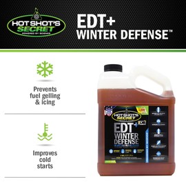 Hot Shot's Secret EDT+ Winter Defense, 7-in-1 Anti-Gel Diesel Fuel Additive – Prevents Gelling, Protects Diesel Fuel System, Diesel Additive Improves Cold Starts, Boosts Cetane, 1 Gallon