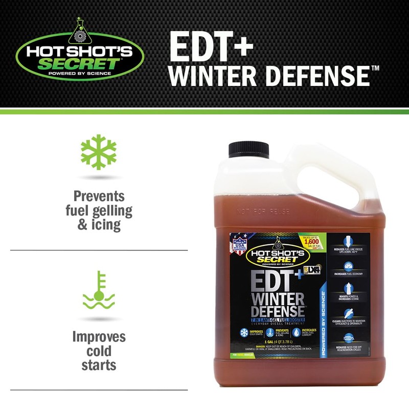 Hot Shot's Secret EDT+ Winter Defense, 7-in-1 Anti-Gel Diesel Fuel