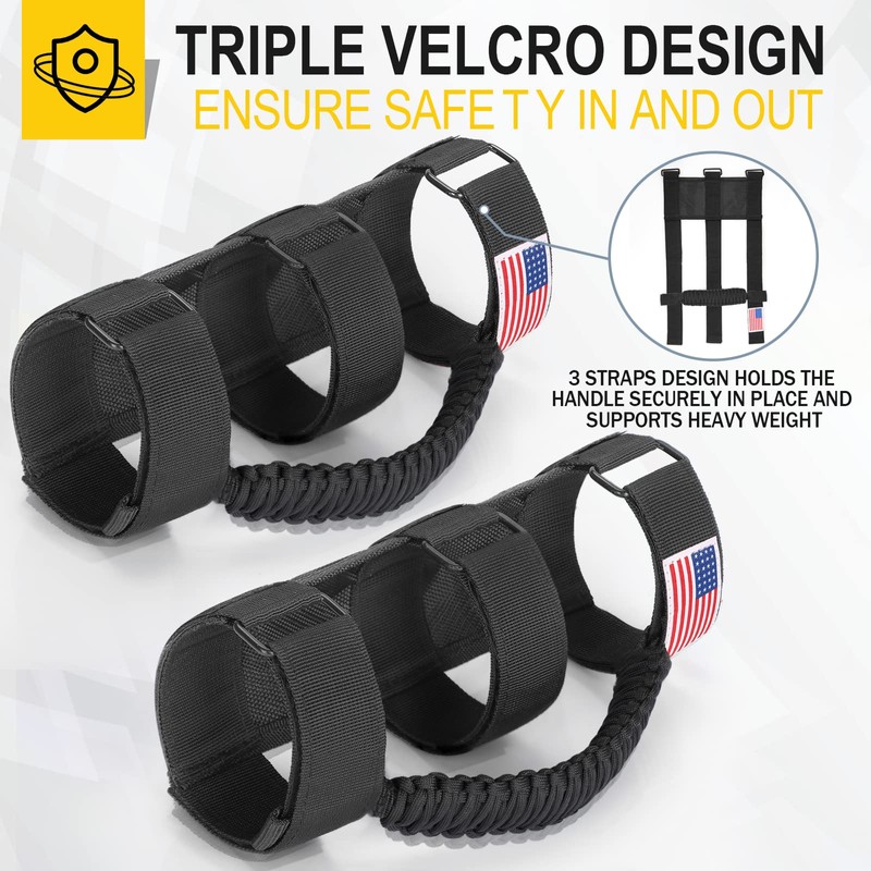 moveland 4 Pack Roll Bar Grab Handles, Paracord Grip Handles