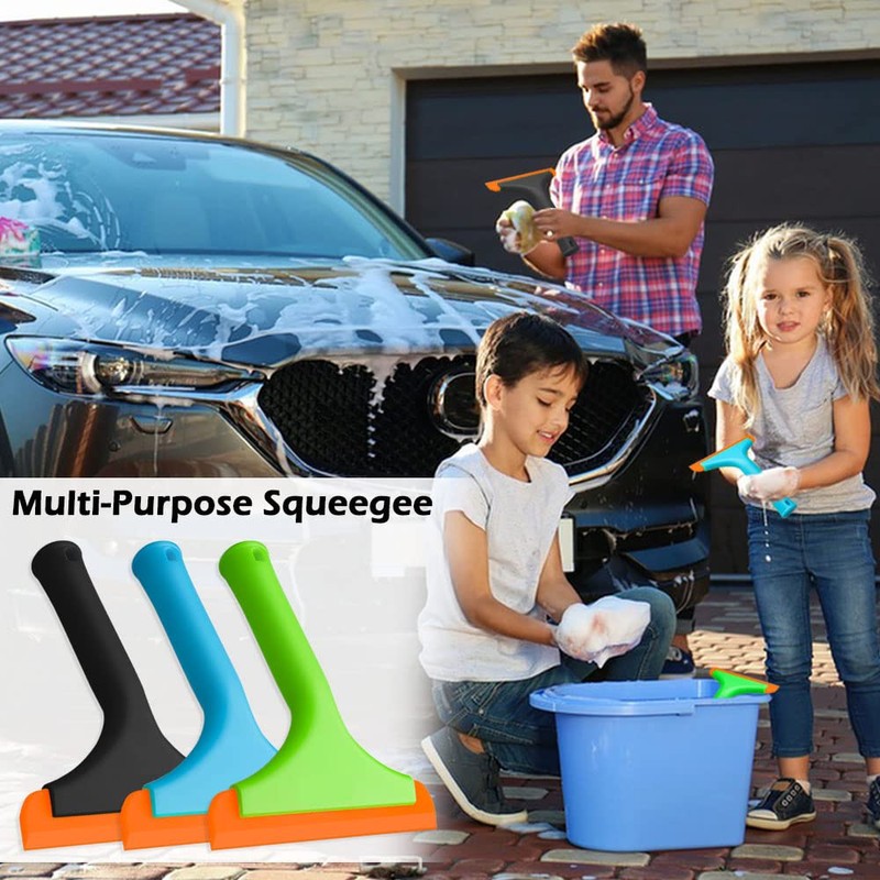 3 Pcs Flexible Silicone Squeegee, FineGood 5.9” Blade Window Squeegee