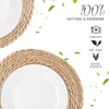 RUNTIVAN Round Woven Placemats Set of 6, Natural Water Hyacinth