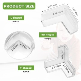Cseece Corner Protectors Child Safety, 30Pack Table Corner Protectors for Baby, Baby Proofing Edge Guards, Safety Edge Protectors for Kids, Corner Guards for for Furniture Against Sharp Corners